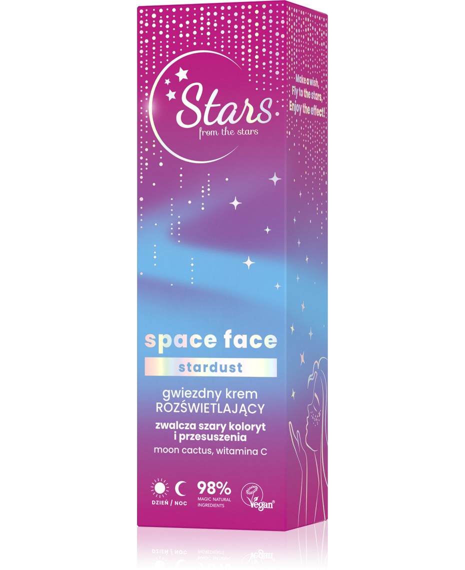 Stars from the Stars Gwiezdny krem rozświetlający Space Face Stardust 50ml