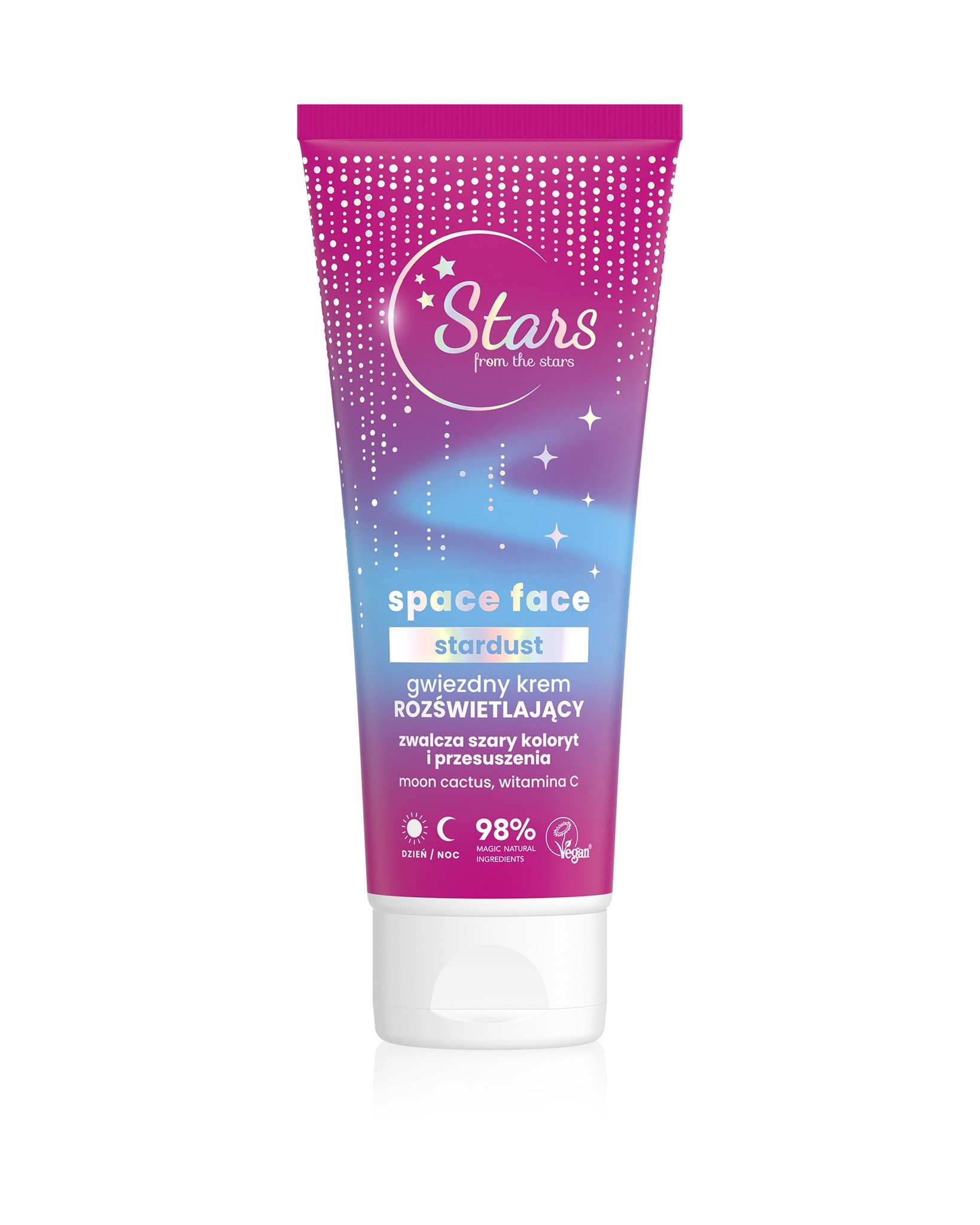 Stars from the Stars Gwiezdny krem rozświetlający Space Face Stardust 50ml