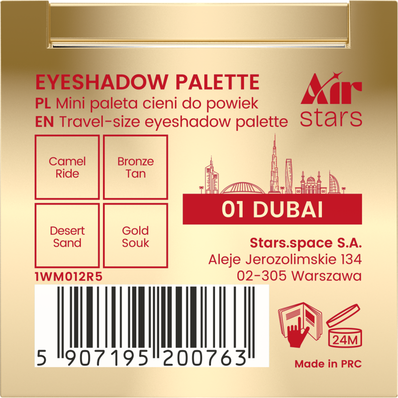 Stars from the stars AIR STARS mini paleta cieni do powiek 01 Dubai, 3,5 g