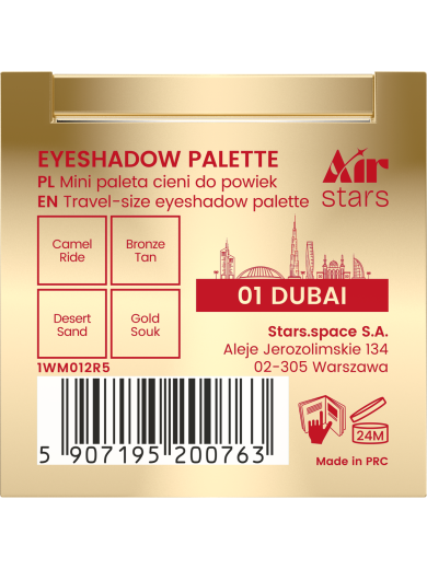 Stars from the stars AIR STARS mini paleta cieni do powiek 01 Dubai, 3,5 g
