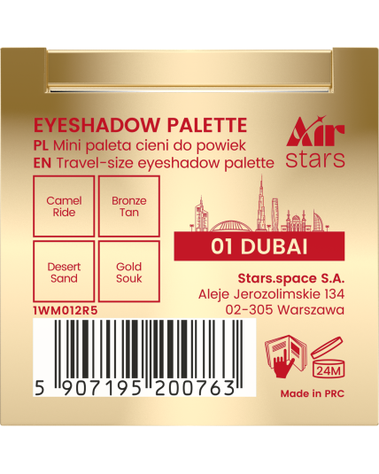 Stars from the stars AIR STARS mini paleta cieni do powiek 01 Dubai, 3,5 g
