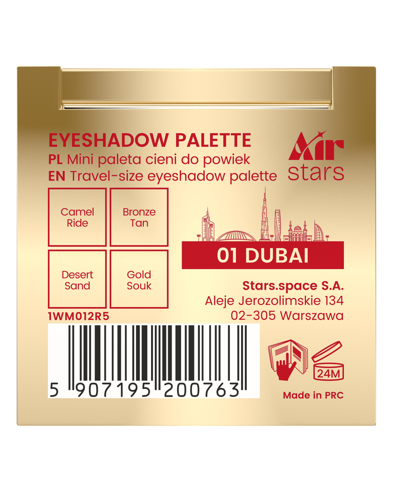 Stars from the stars AIR STARS mini paleta cieni do powiek 01 Dubai, 3,5 g