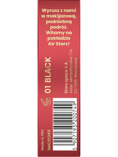 Stars from the stars AIR STARS wodoodporny mini tusz do rzęs 01 Black, 4 g