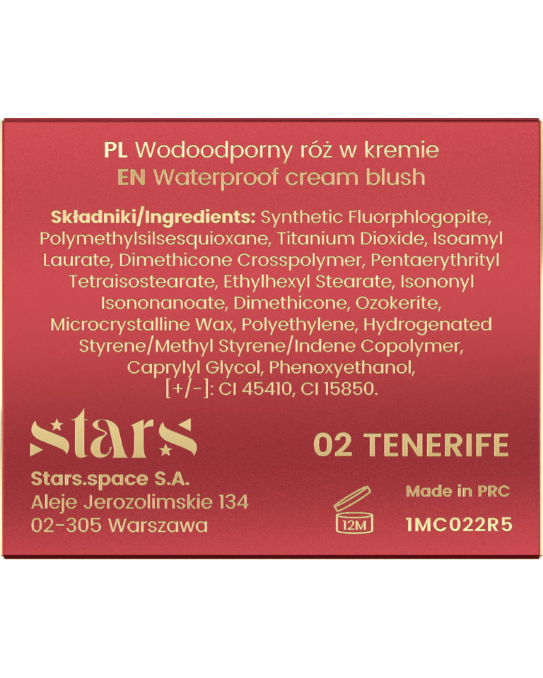 Stars from the stars AIR STARS wodoodporny róż w kremie 02 Tenerife, 4,5 g