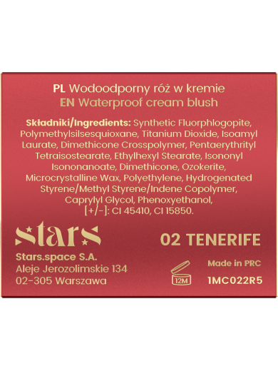Stars from the stars AIR STARS wodoodporny róż w kremie 02 Tenerife, 4,5 g
