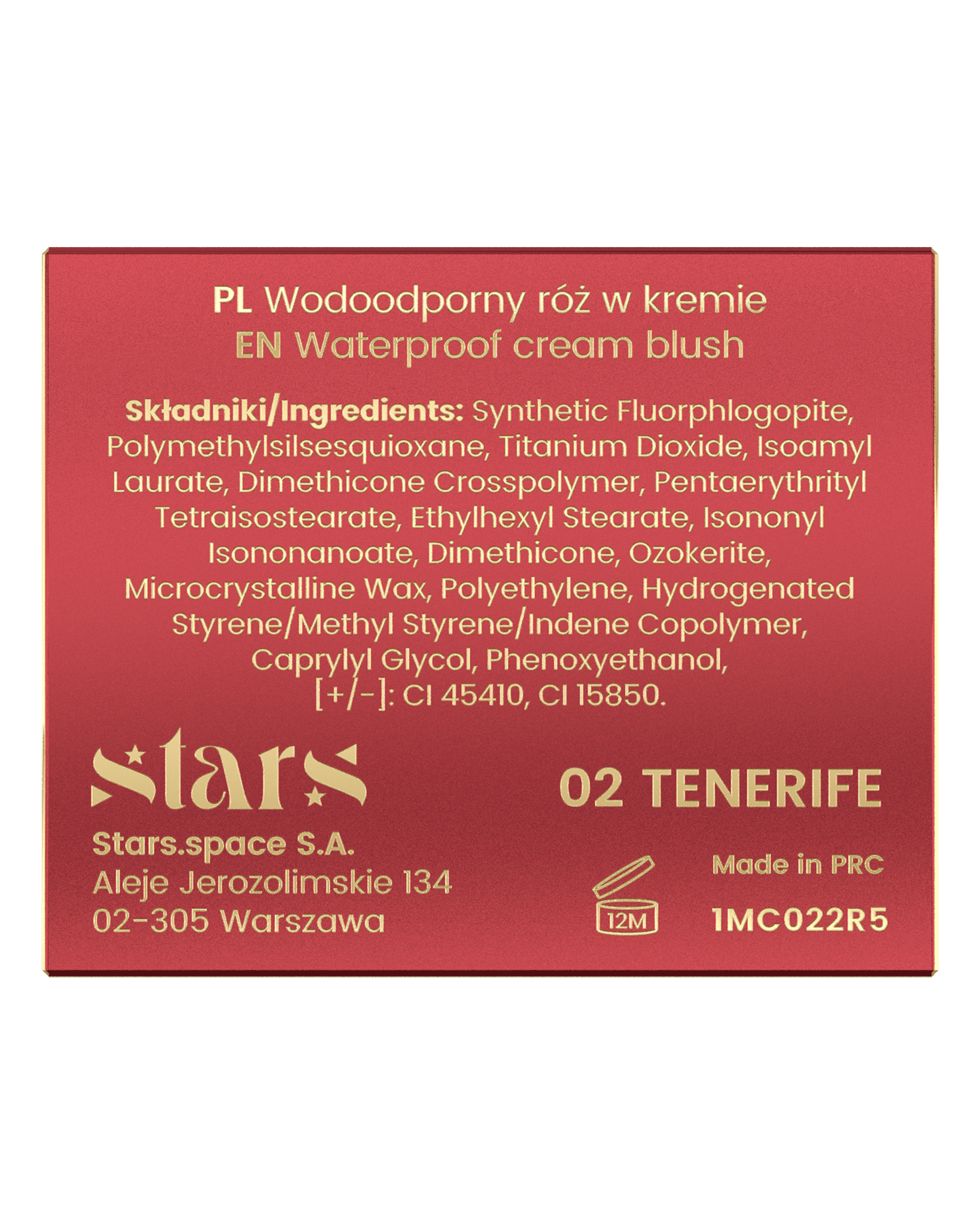 Stars from the stars AIR STARS wodoodporny róż w kremie 02 Tenerife, 4,5 g