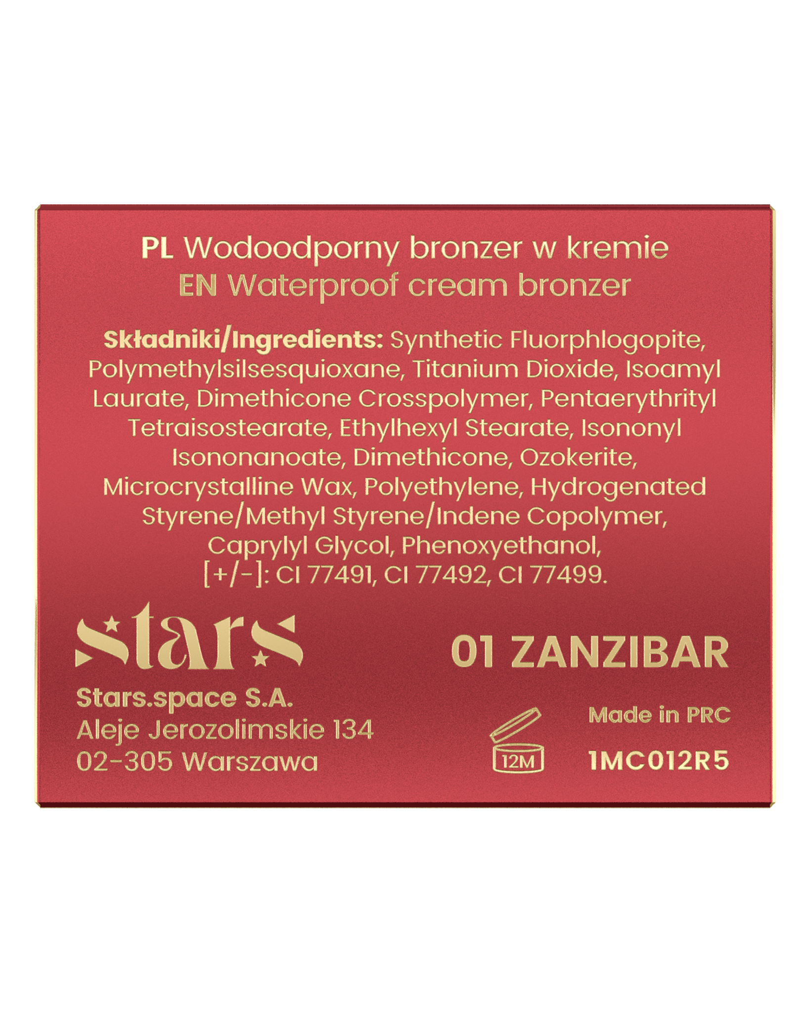Stars from the stars AIR STARS wodoodporny bronzer w kremie 01 Zanzibar, 4,5 g
