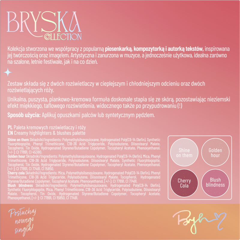 Stars from the stars BRYSKA paleta kremowych rozświetlaczy i róży 12,8g