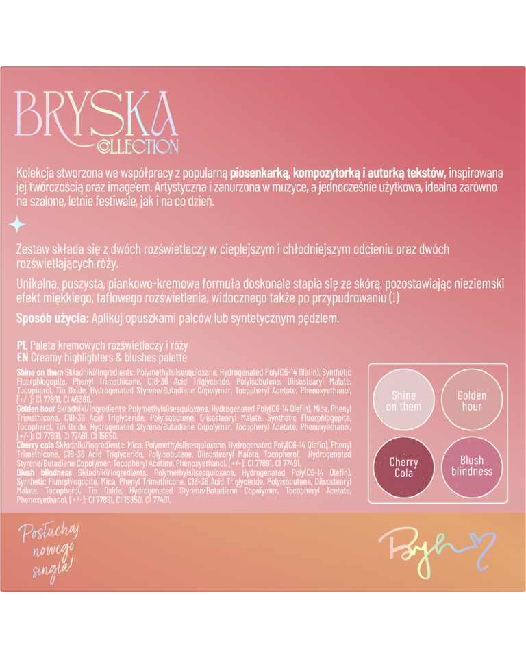 Stars from the stars BRYSKA paleta kremowych rozświetlaczy i róży 12,8g