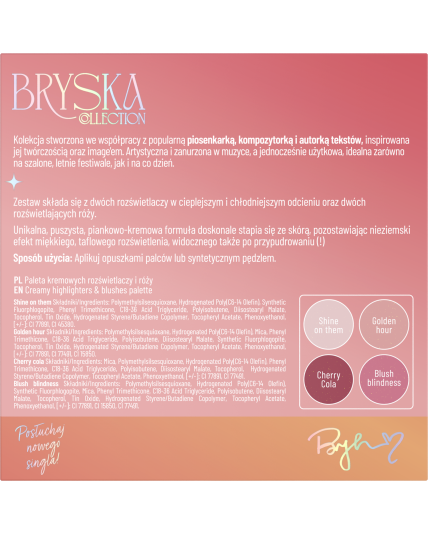 Stars from the stars BRYSKA paleta kremowych rozświetlaczy i róży 12,8g