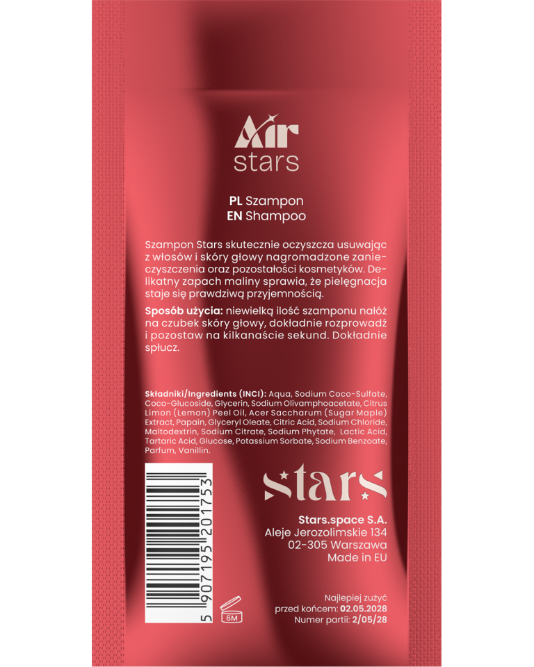 Stars from the stars AIR STARS szampon chelatujący do włosów Berry Fly, 50 ml - CUKIEREK