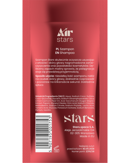 Stars from the stars AIR STARS szampon chelatujący do włosów Berry Fly, 50 ml - CUKIEREK