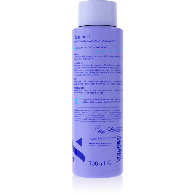 Stars Szampon nawilżająco-wygładzający GLOSS BOSS 300 ml