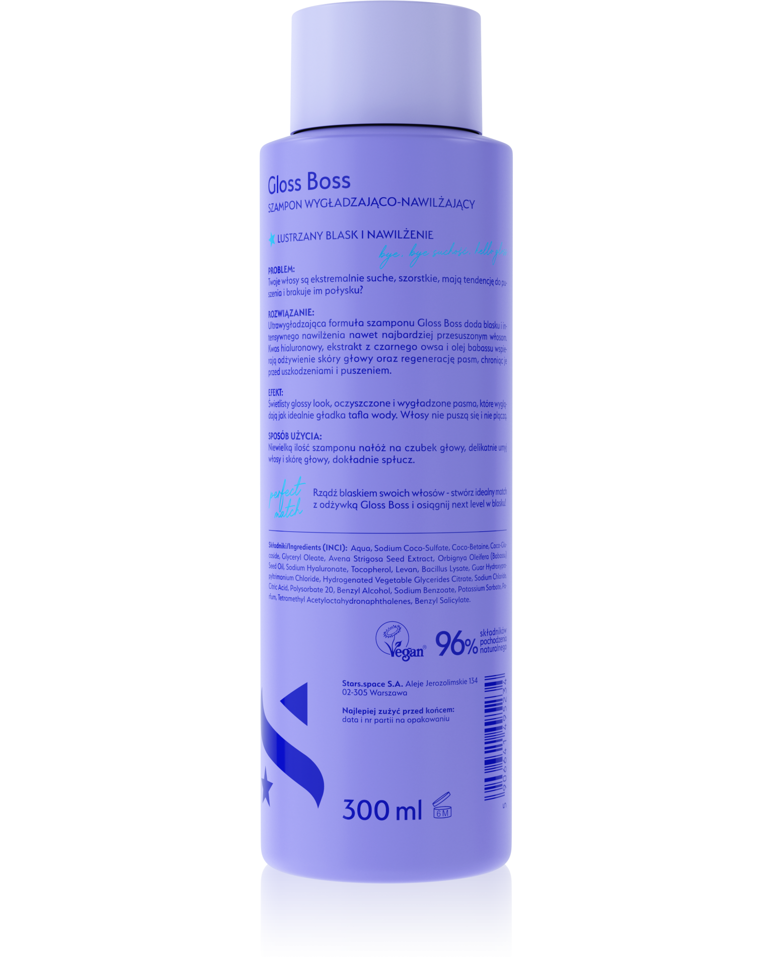 Stars Szampon nawilżająco-wygładzający GLOSS BOSS 300 ml