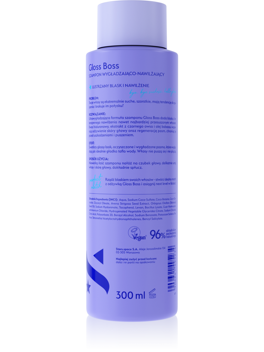 Stars Szampon nawilżająco-wygładzający GLOSS BOSS 300 ml