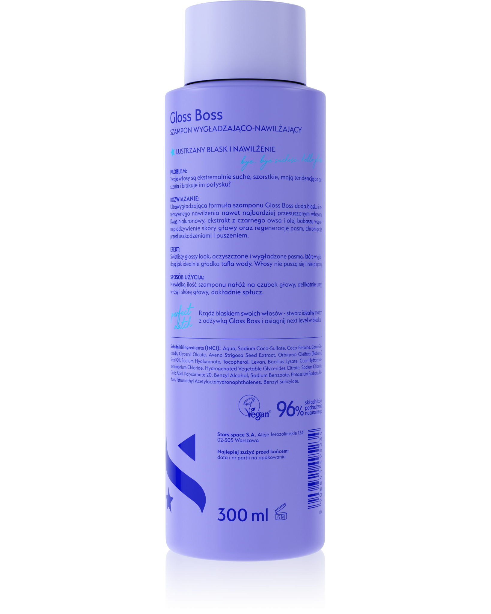 Stars Szampon nawilżająco-wygładzający GLOSS BOSS 300 ml