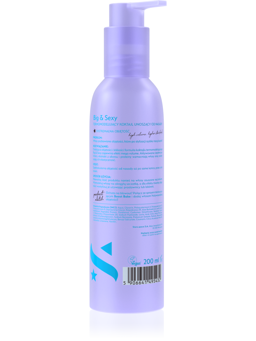 Stars termomodelujący koktajl unoszący włosy od nasady BIG&SEXY, 200ml