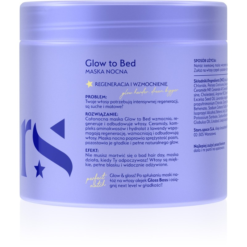 Stars Maska nocna z czepkiem GLOW TO BED 200 ml