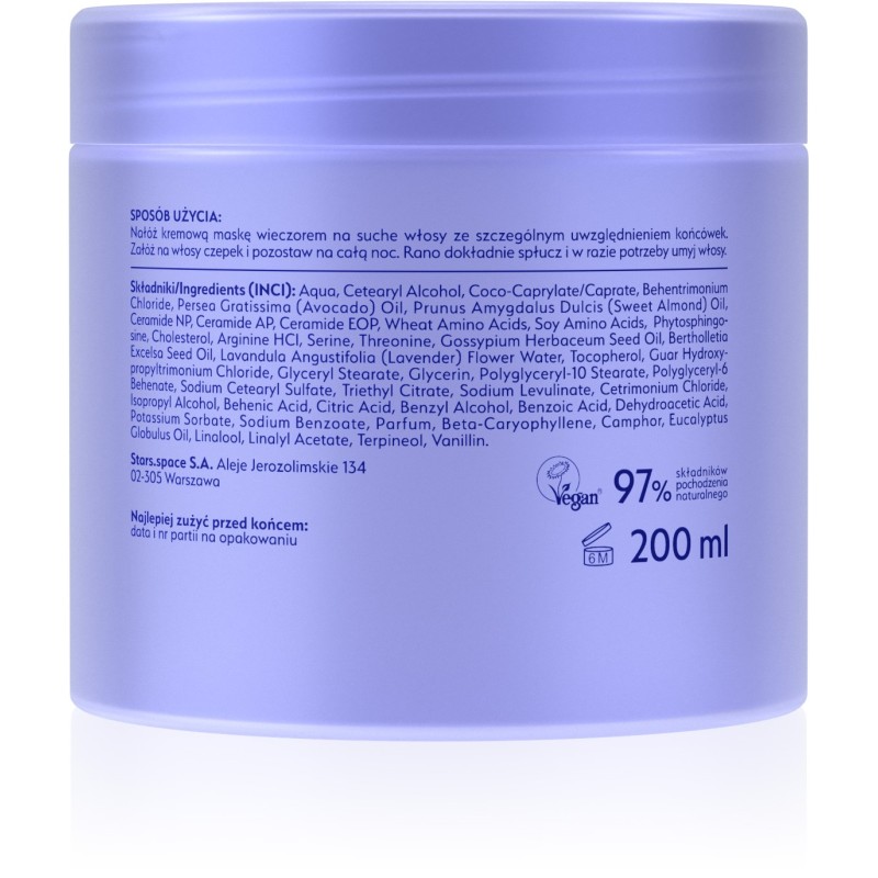Stars Maska nocna z czepkiem GLOW TO BED 200 ml