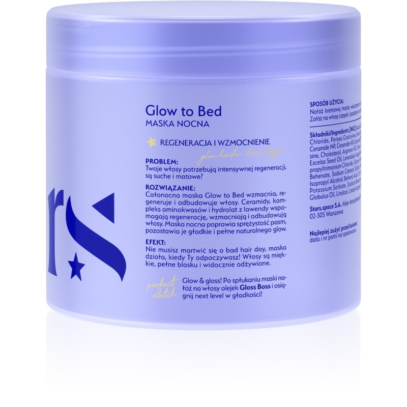 Stars Maska nocna z czepkiem GLOW TO BED 200 ml
