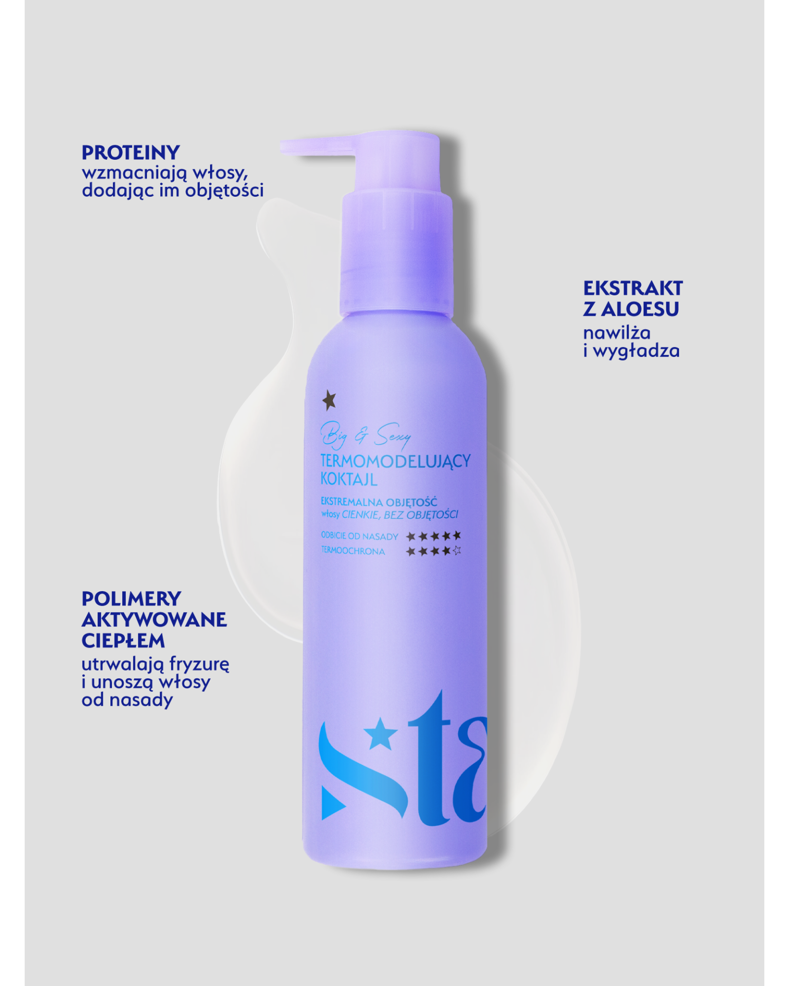 Stars termomodelujący koktajl unoszący włosy od nasady BIG&SEXY, 200ml