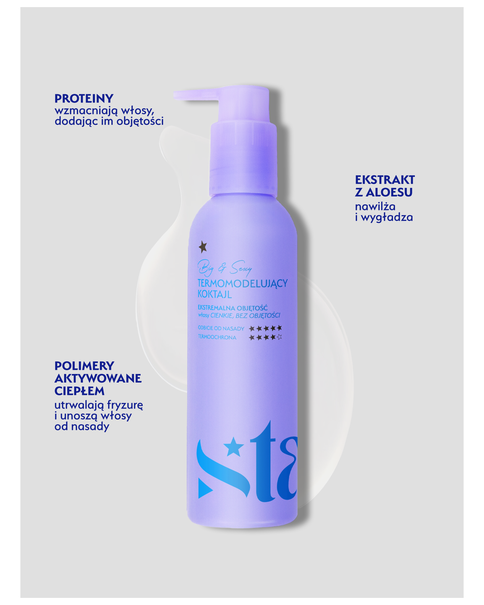 Stars termomodelujący koktajl unoszący włosy od nasady BIG&SEXY, 200ml