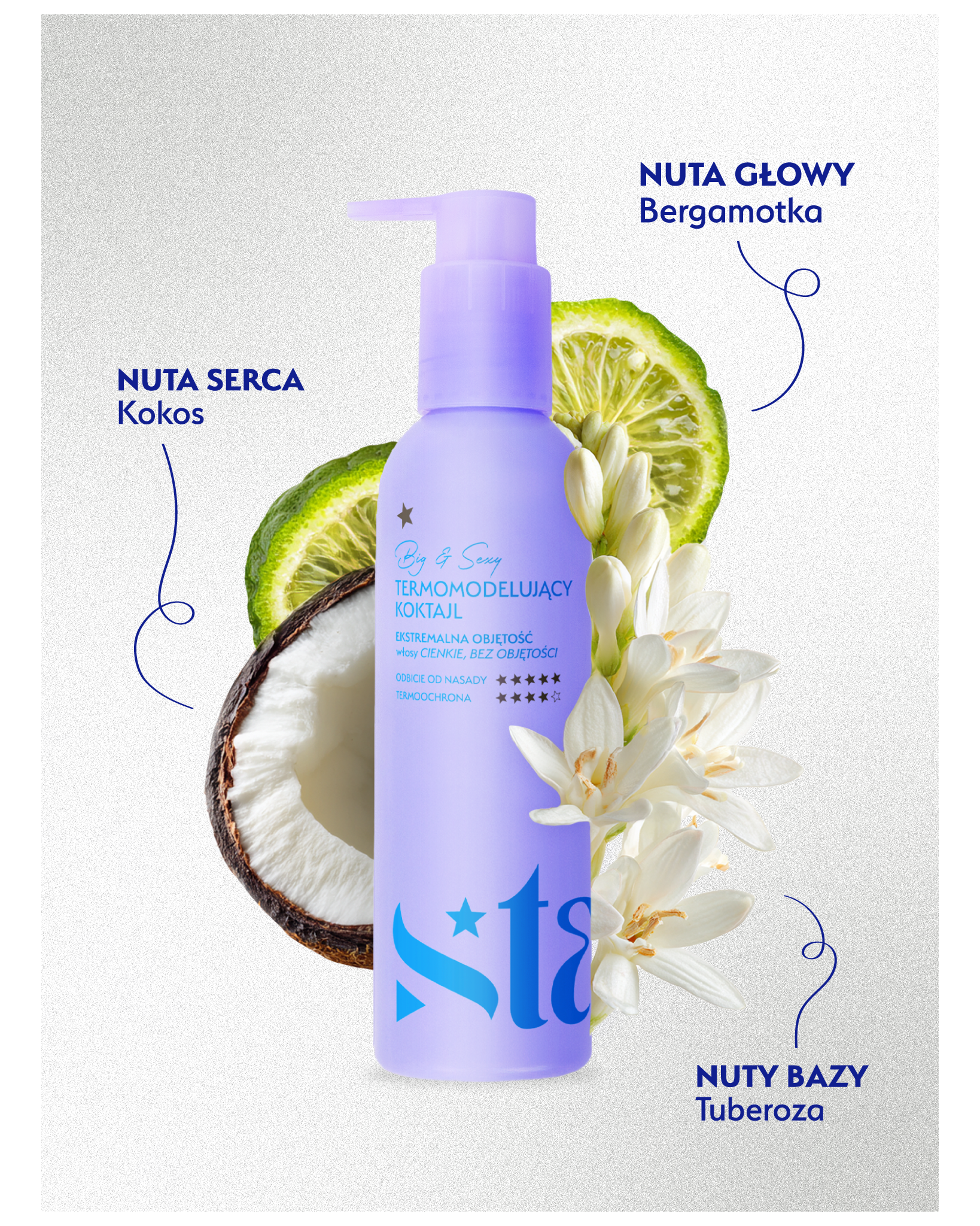 Stars termomodelujący koktajl unoszący włosy od nasady BIG&SEXY, 200ml