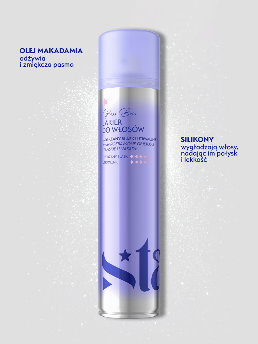 Stars Lakier do włosów z efektem super glossy GLOSS BOSS 300ml