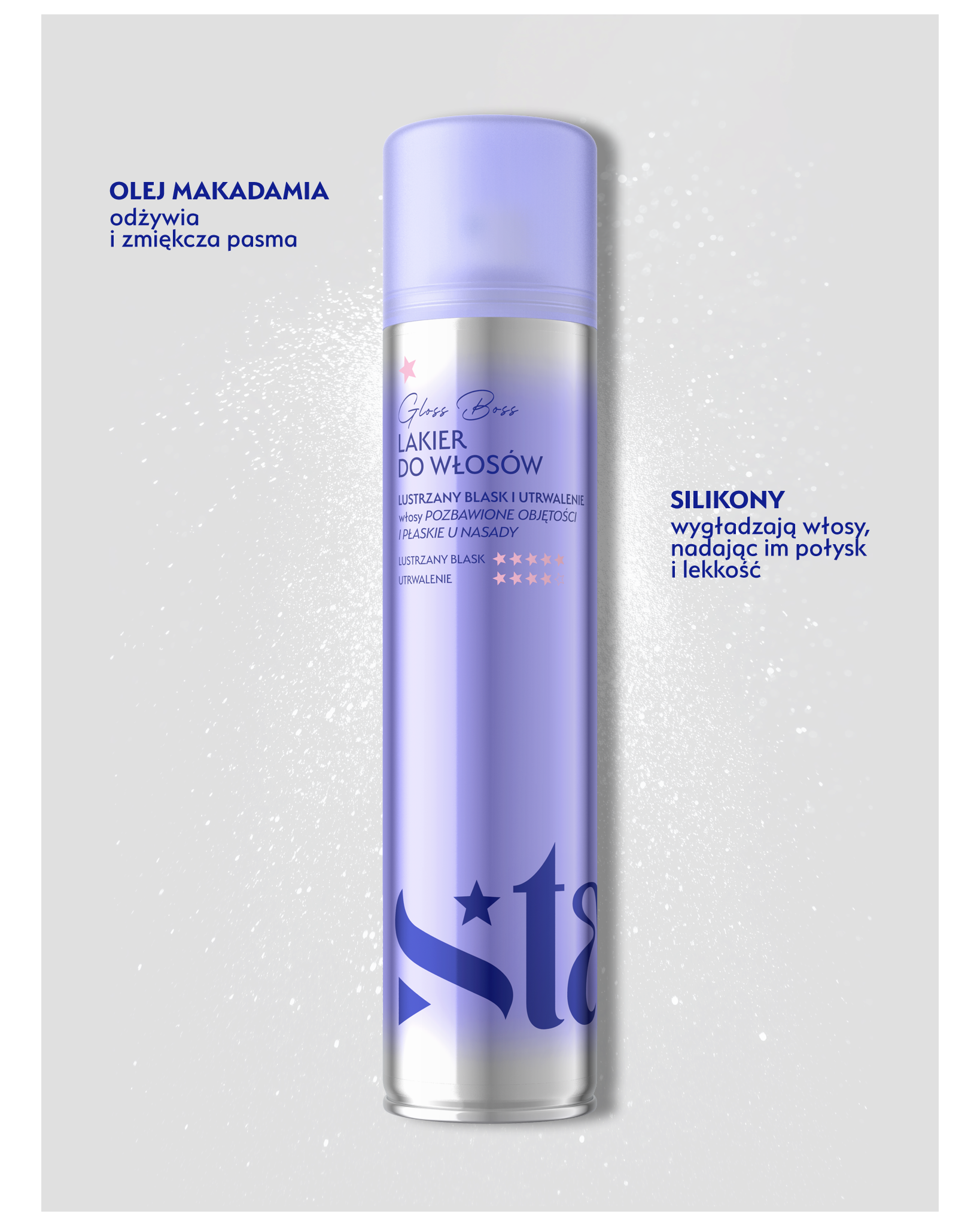 Stars Lakier do włosów z efektem super glossy GLOSS BOSS 300ml