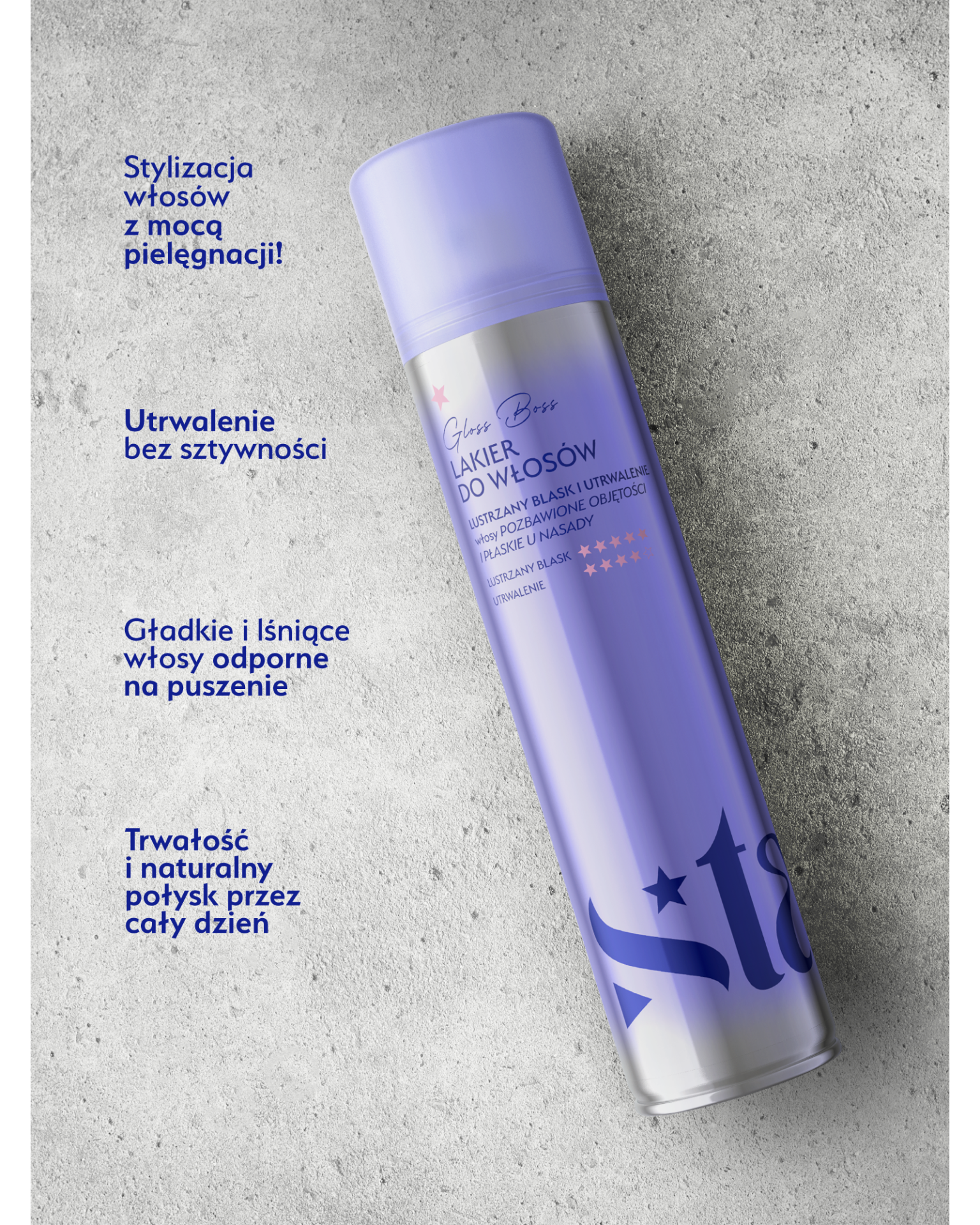 Stars Lakier do włosów z efektem super glossy GLOSS BOSS 300ml
