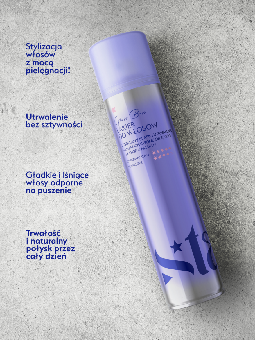 Stars Lakier do włosów z efektem super glossy GLOSS BOSS 300ml