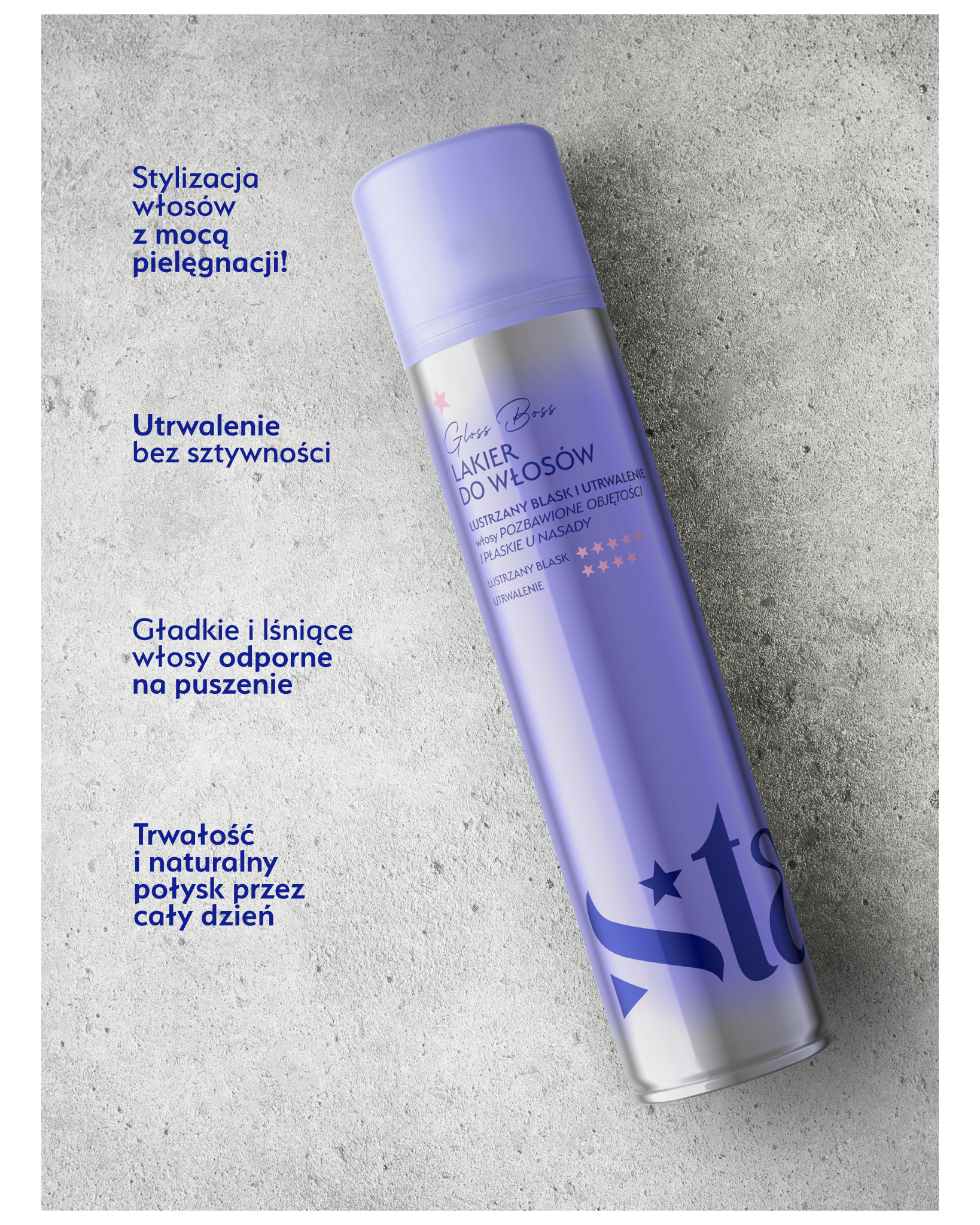 Stars Lakier do włosów z efektem super glossy GLOSS BOSS 300ml
