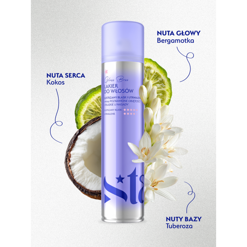 Stars Lakier do włosów z efektem super glossy GLOSS BOSS 300ml
