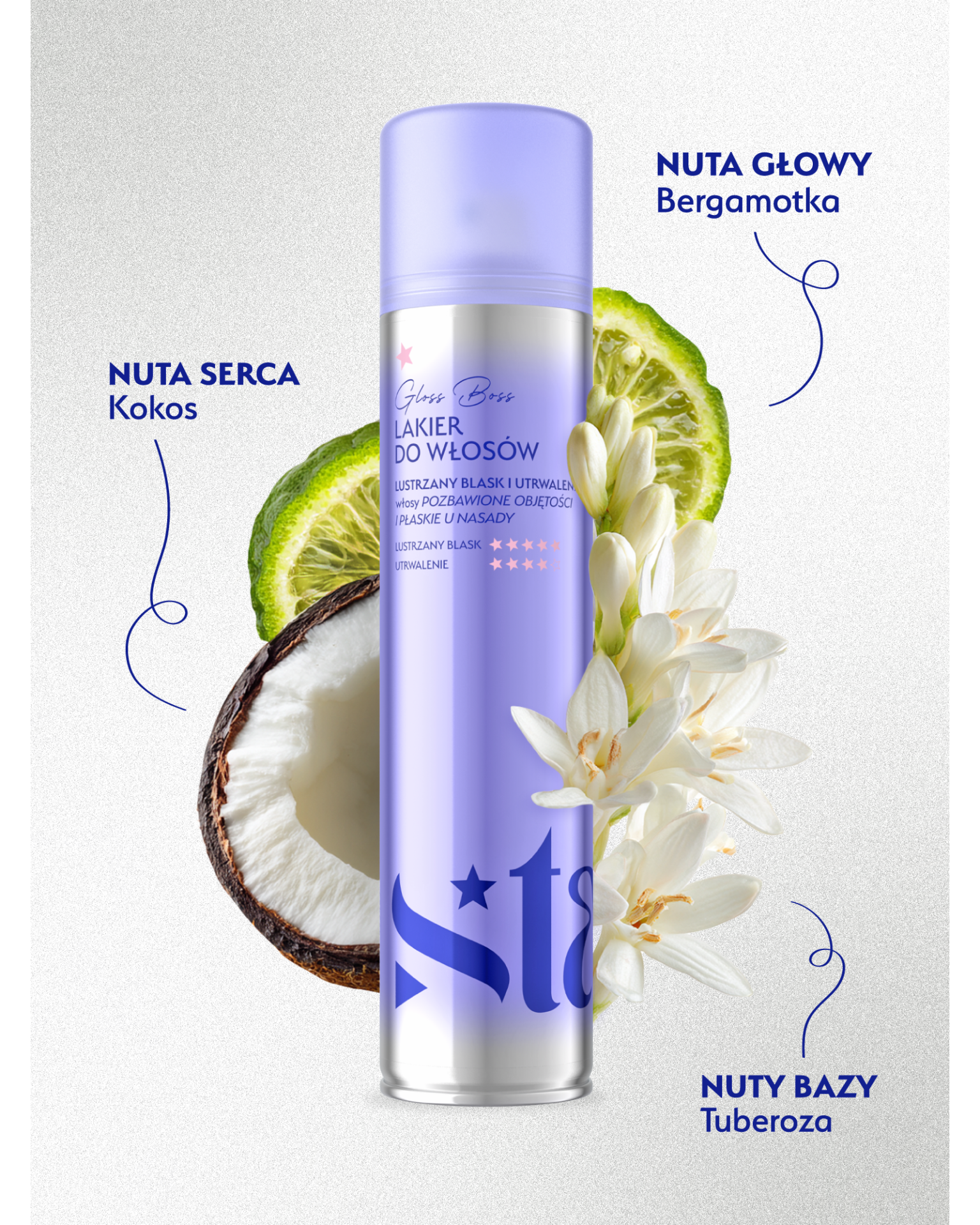 Stars Lakier do włosów z efektem super glossy GLOSS BOSS 300ml