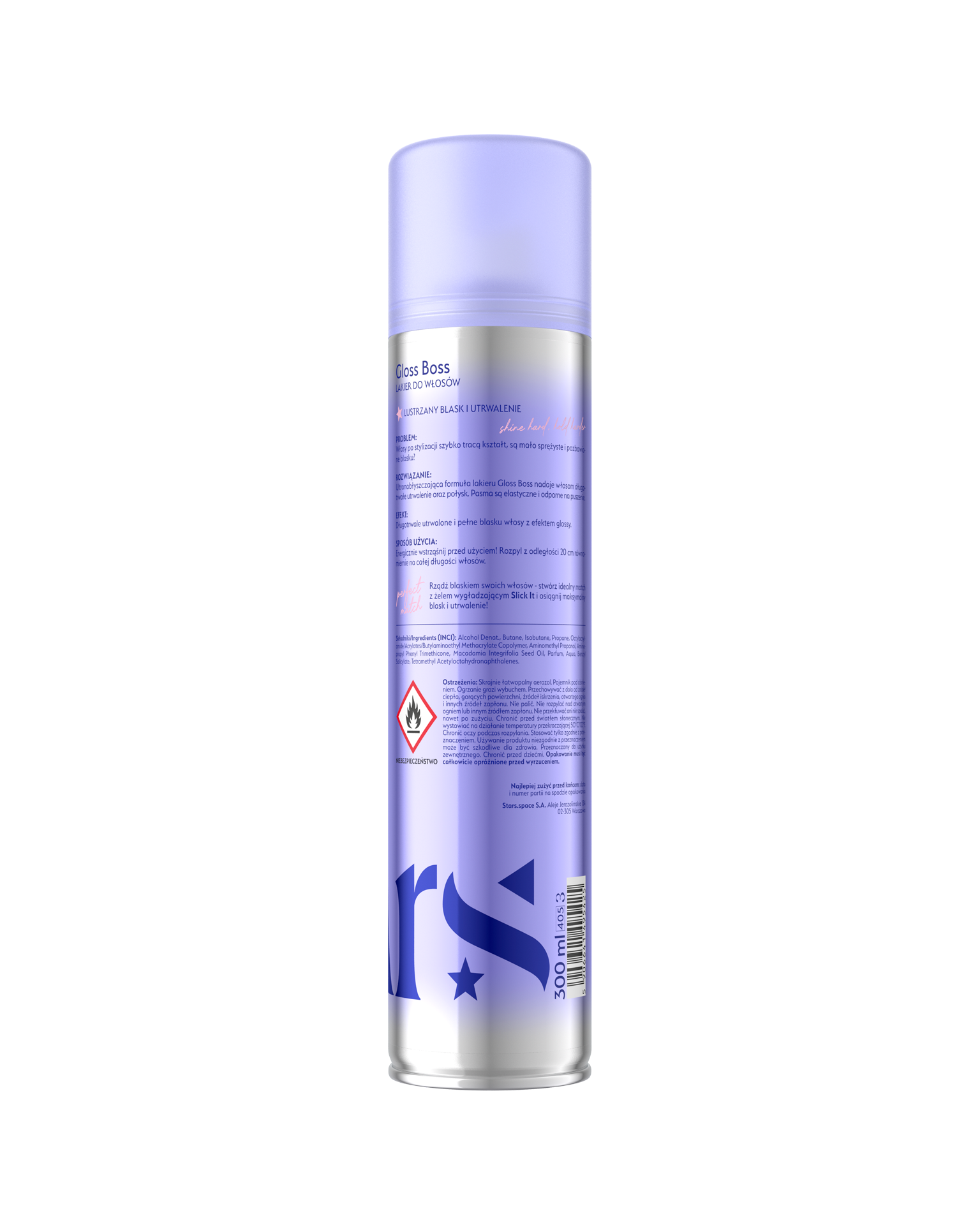 Stars Lakier do włosów z efektem super glossy GLOSS BOSS 300ml