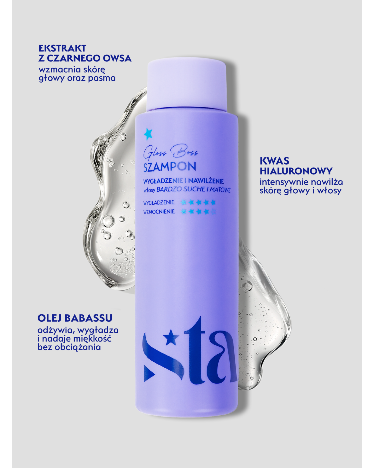 Stars Szampon nawilżająco-wygładzający GLOSS BOSS 300 ml