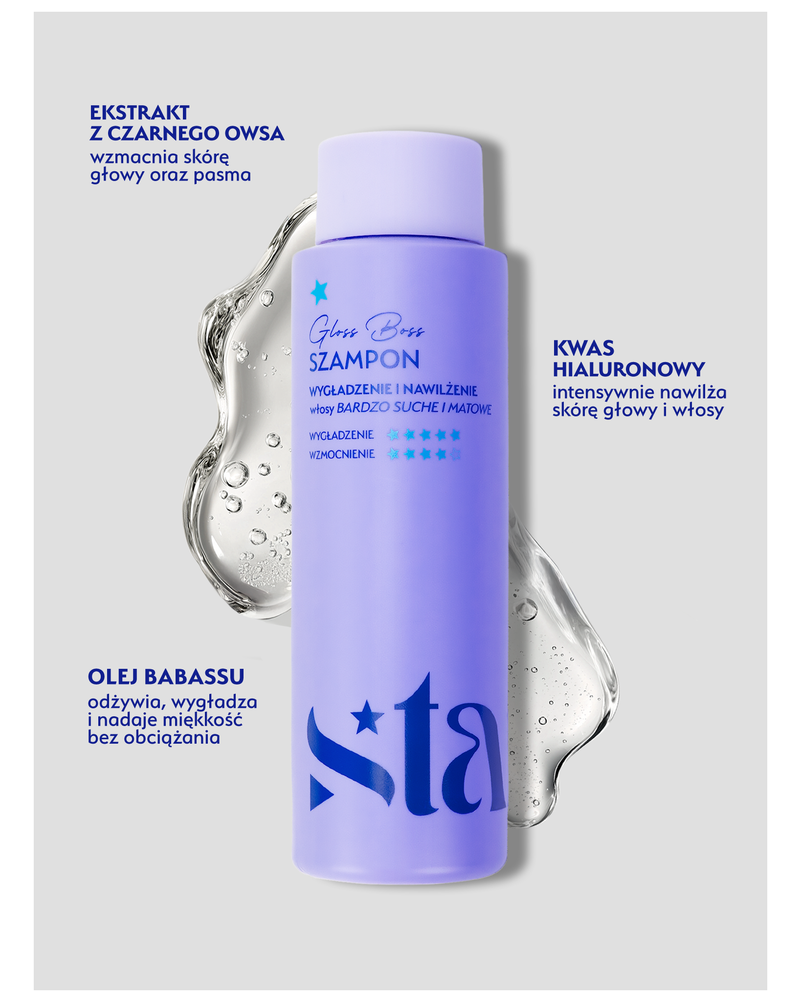 Stars Szampon nawilżająco-wygładzający GLOSS BOSS 300 ml