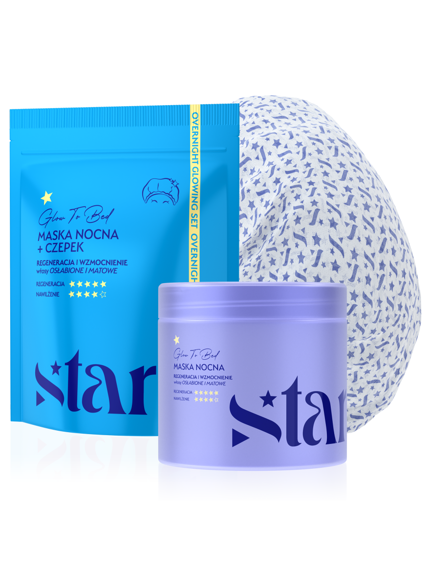 Stars Maska nocna z czepkiem GLOW TO BED 200 ml