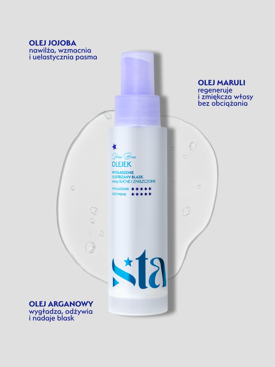 Stars Olejek wygładzający do włosów bardzo zniszczonych  GLOSS BOSS 50 ML  SZKŁO