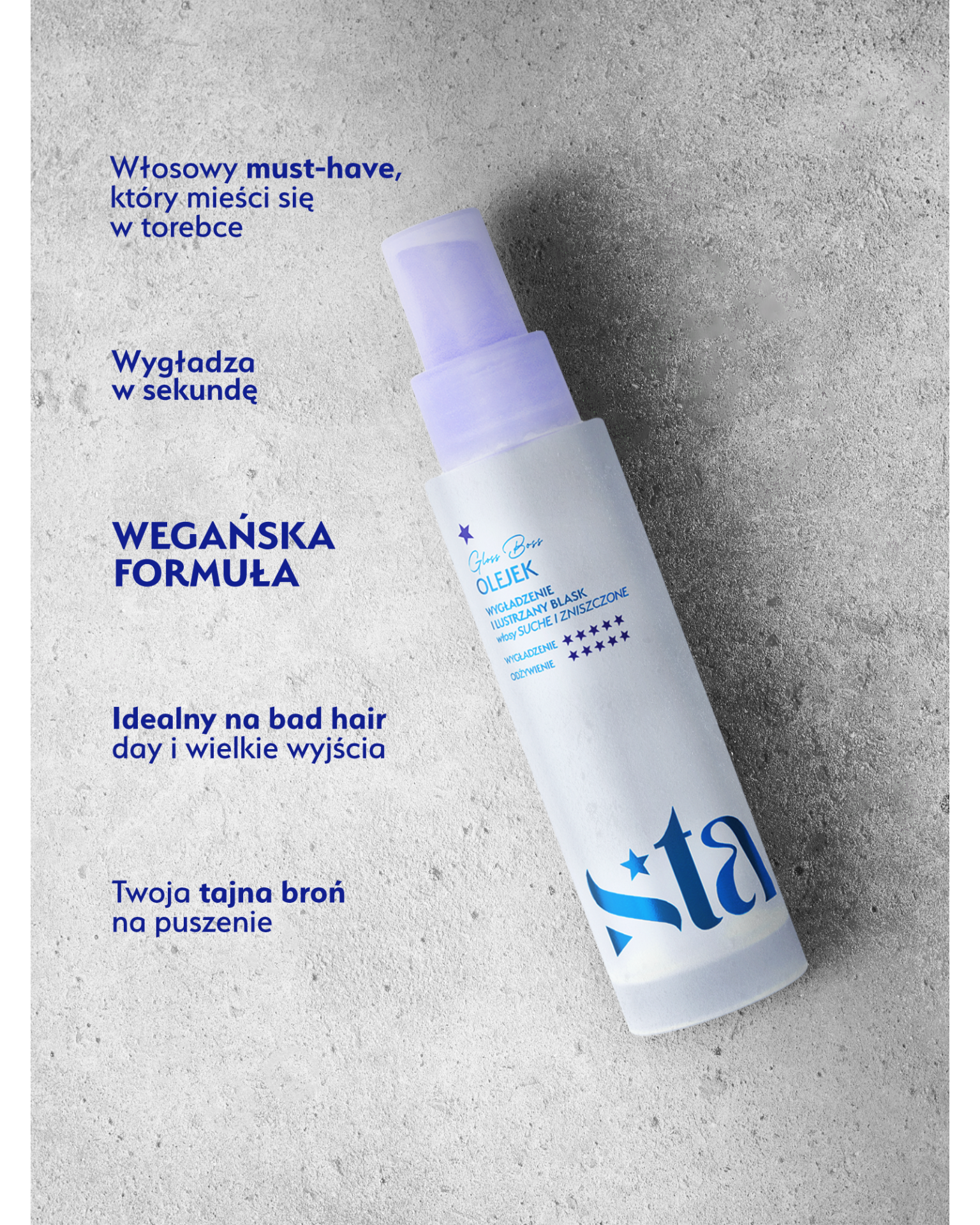 Stars Olejek wygładzający do włosów bardzo zniszczonych  GLOSS BOSS 50 ML  SZKŁO