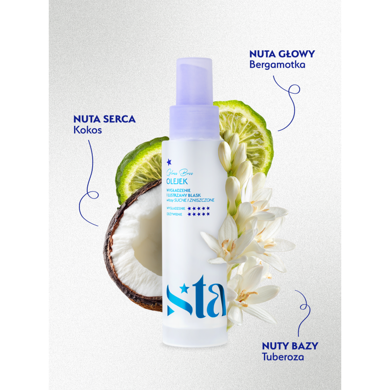Stars Olejek wygładzający do włosów bardzo zniszczonych  GLOSS BOSS 50 ML  SZKŁO
