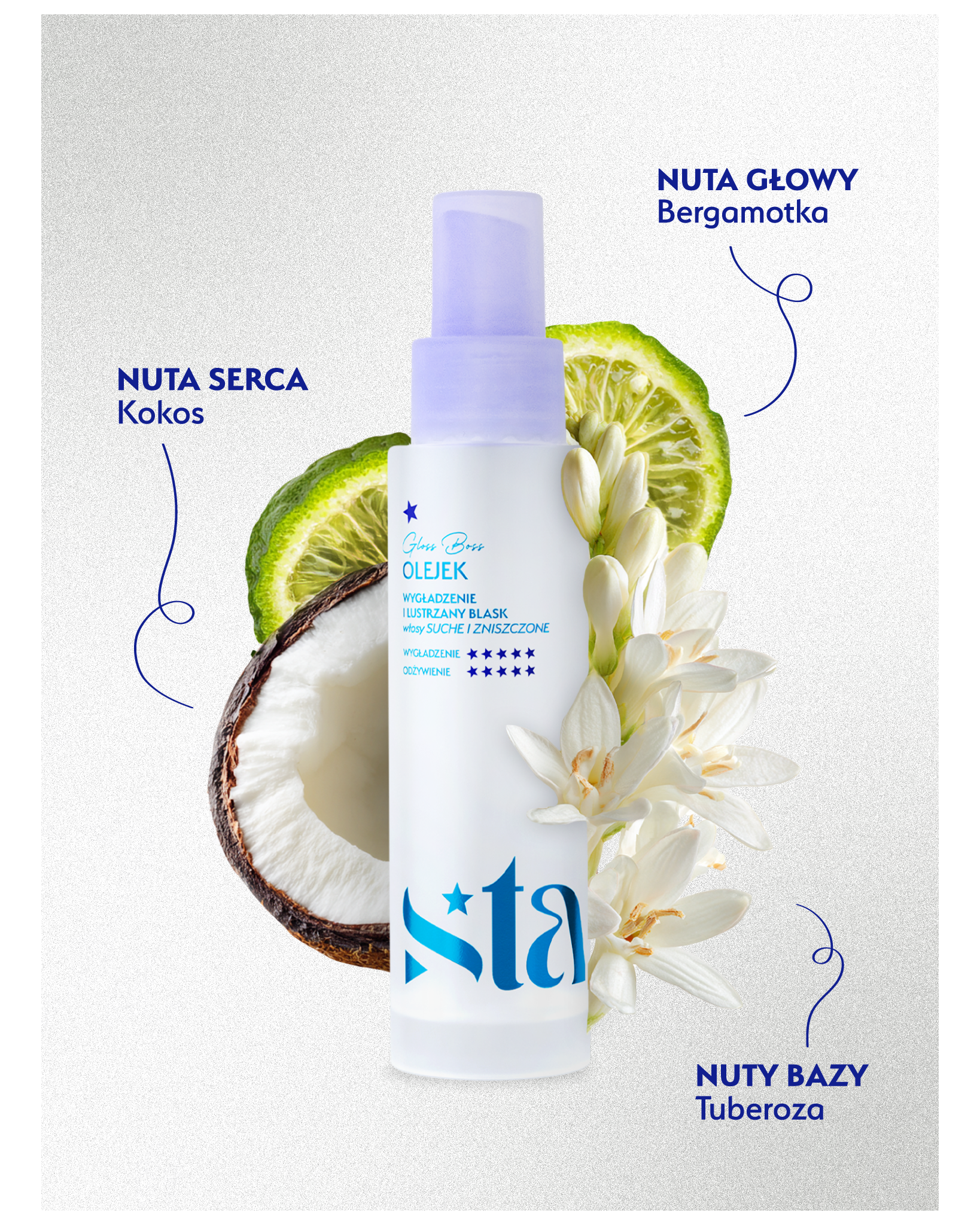 Stars Olejek wygładzający do włosów bardzo zniszczonych  GLOSS BOSS 50 ML  SZKŁO