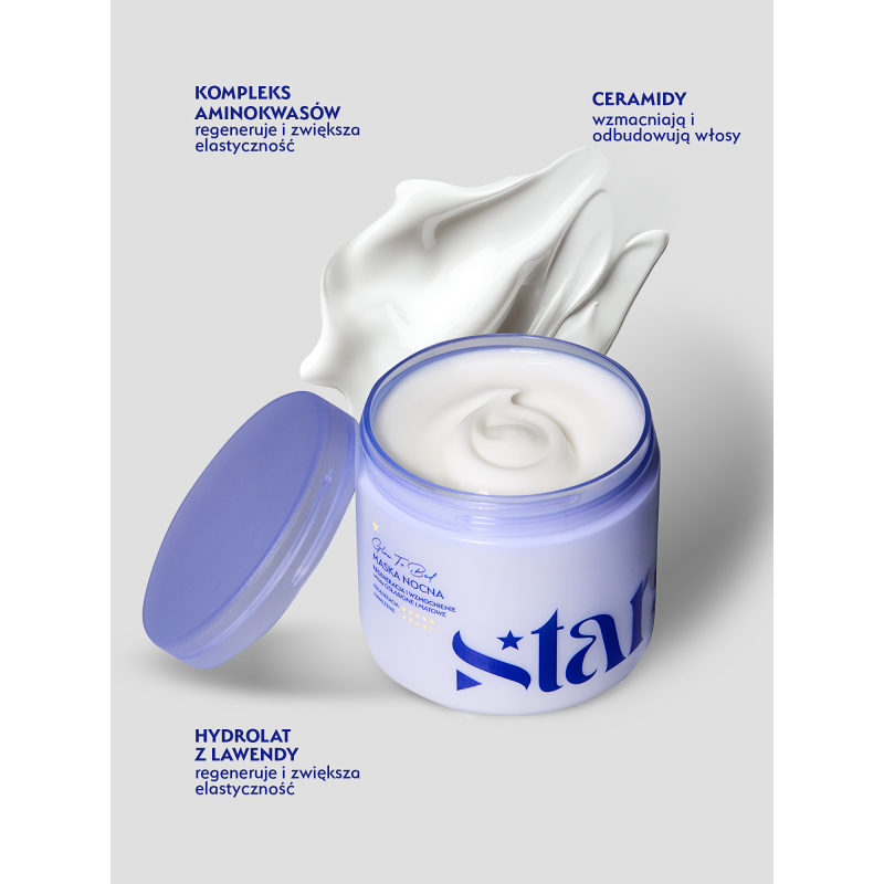 Stars Maska nocna z czepkiem GLOW TO BED 200 ml