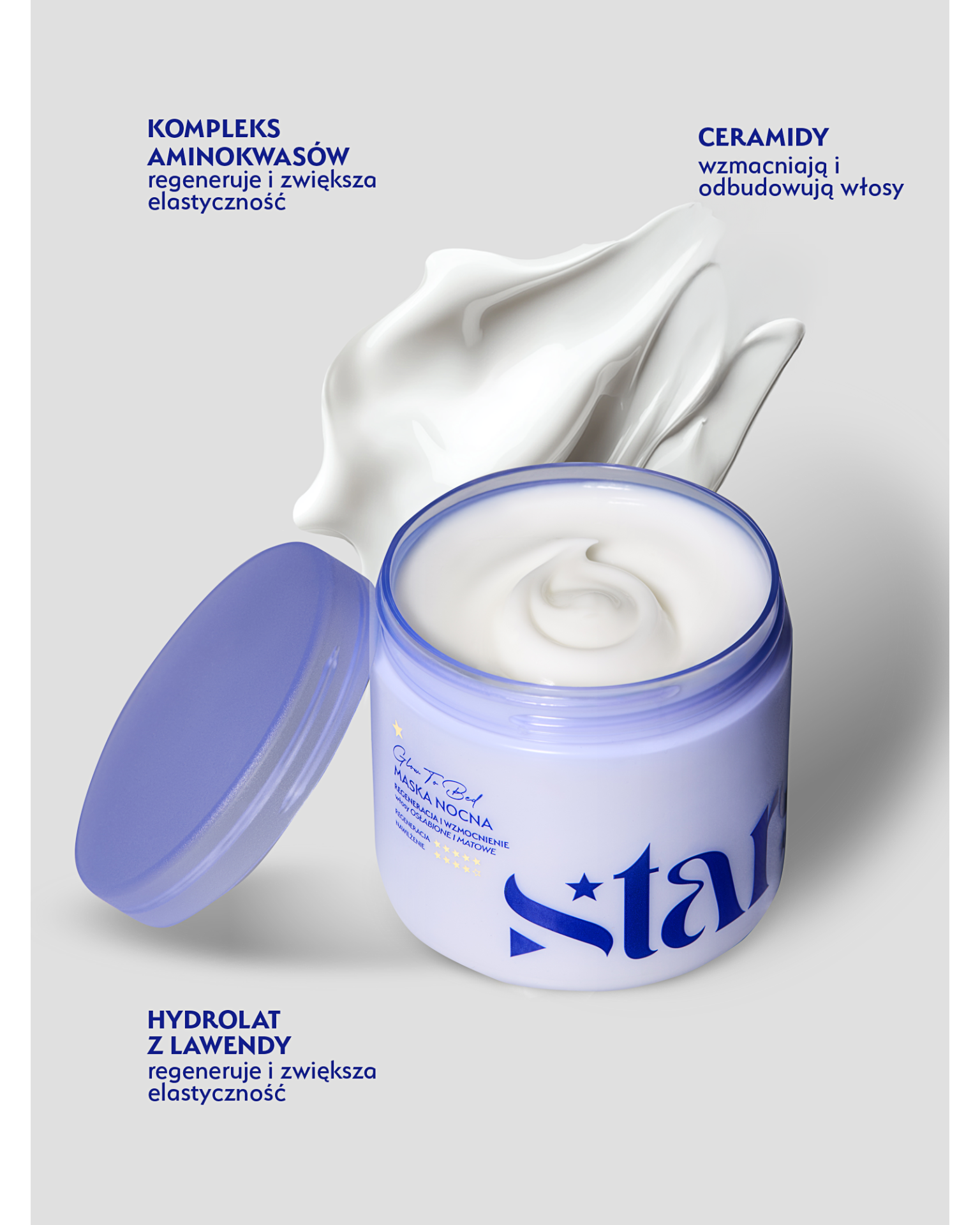 Stars Maska nocna z czepkiem GLOW TO BED 200 ml
