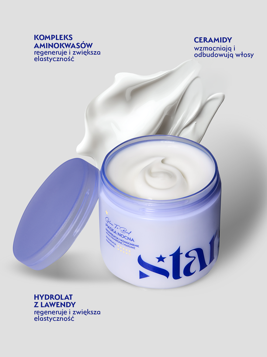 Stars Maska nocna z czepkiem GLOW TO BED 200 ml
