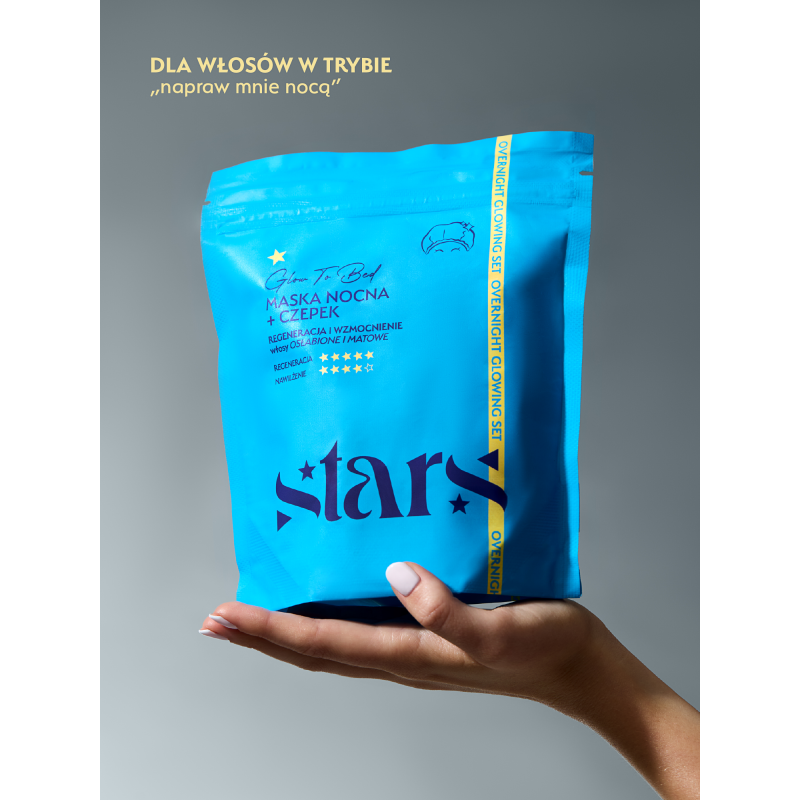 Stars Maska nocna z czepkiem GLOW TO BED 200 ml