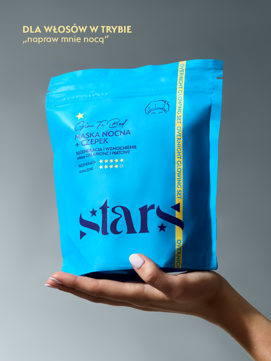 Stars Maska nocna z czepkiem GLOW TO BED 200 ml