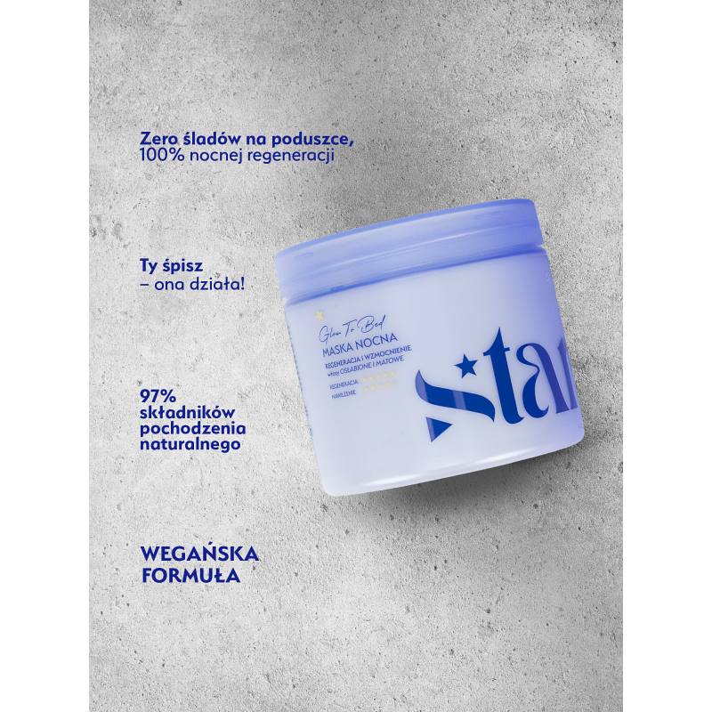 Stars Maska nocna z czepkiem GLOW TO BED 200 ml
