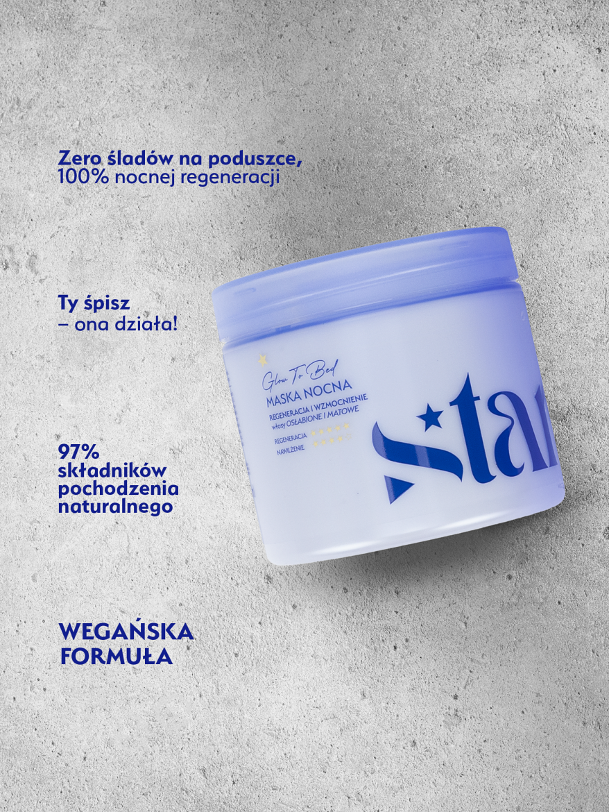 Stars Maska nocna z czepkiem GLOW TO BED 200 ml