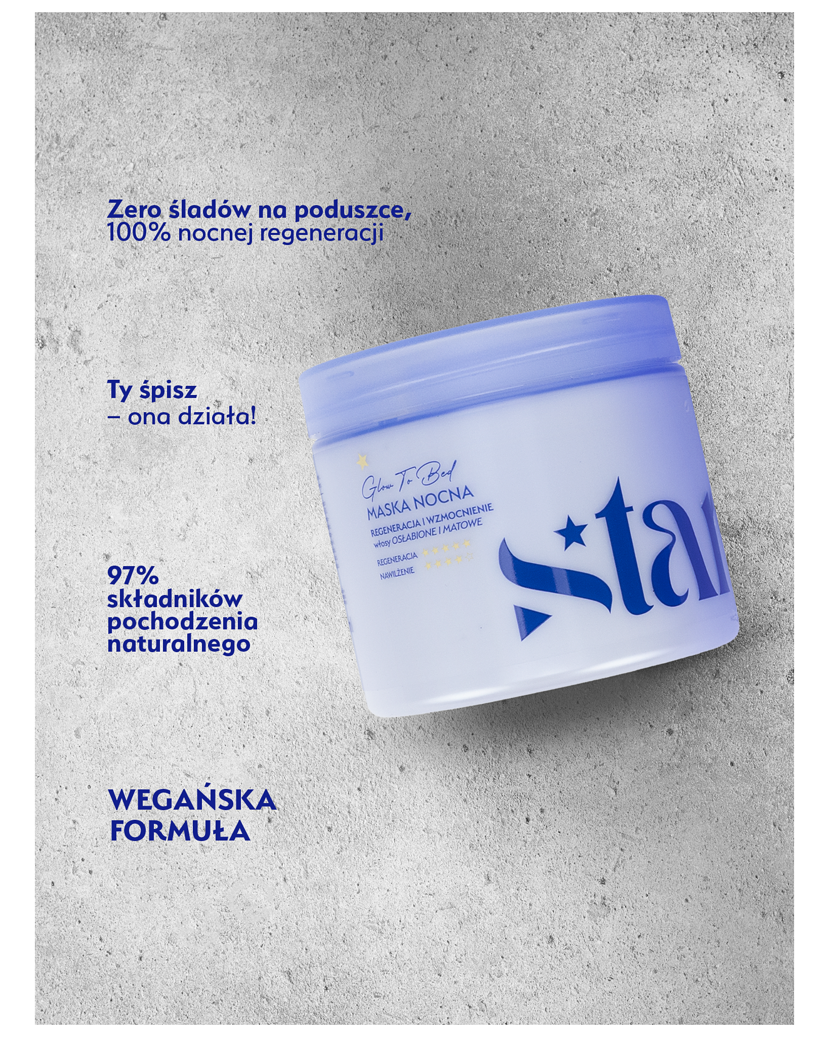 Stars Maska nocna z czepkiem GLOW TO BED 200 ml